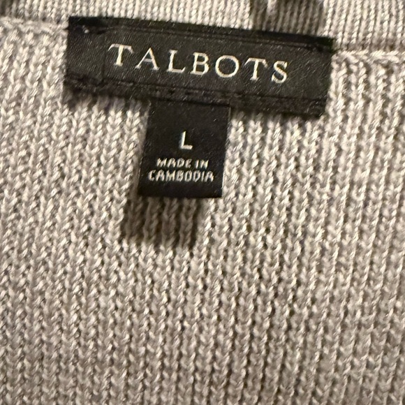 EUC TALBOTS Light Gray V-Neck Sweater SZ L - Picture 10 of 14